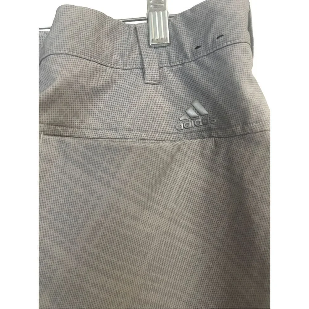 Adidas Men's Beige Check Pattern Relaxed Golf Khaki Pants Size 32 X 32